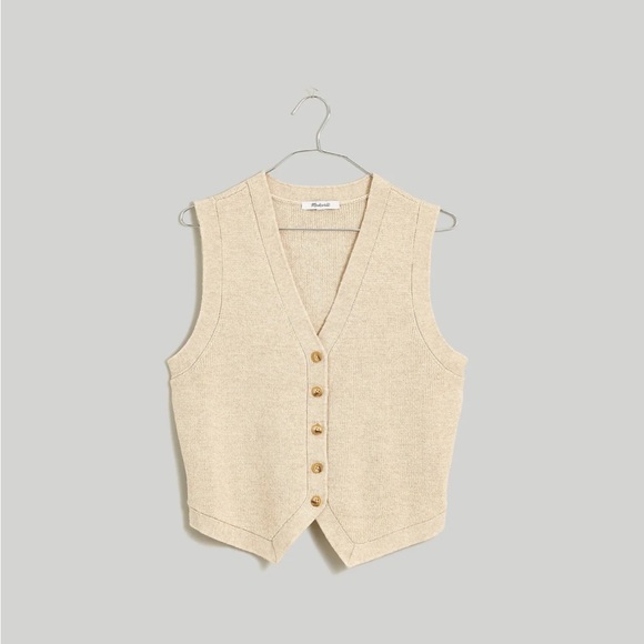 Madewell V-Neck Button-Front Sweater Vest - Picture 2 of 10